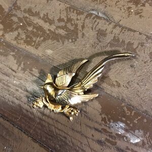 Vintage Rare XL Gold Vermeil Monet Bird Brooch/ Pin